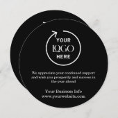 ラウンドリース | ビジネスロゴホリデーブラックカード シーズンカード (正面/裏面)