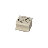 ラウンドリーフリースモノグラムイニシャル 1x1 ラバースタンプ (スタンプ)