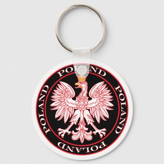 ラウンドレッドポーランドイーグル キーホルダー (正面)