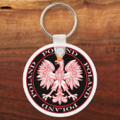 ラウンドレッドポーランドイーグル キーホルダー (正面)