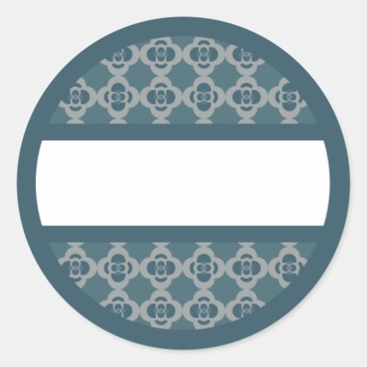 ラウンドレトロブルースラベル ラウンドシール (正面)