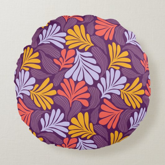 ラウンドレトロリーフ装飾用クッション ラウンドクッション (正面)