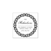 ラウンドレース縁ど名スクリプト差出人住所 ラバースタンプ (インプリント)