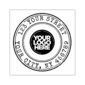 ラウンドログランジゴ差出人住所インクパッド+ ラバースタンプ (インプリント)