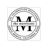 ラウンドロゴセリフのモノグラムと名前の差出人住所 ラバースタンプ (インプリント)