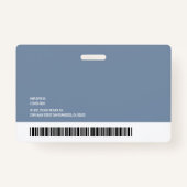 ラウンドロゴナース写真名バーコード水平 バッジ (裏面)