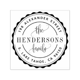 ラウンドロゴファミリ差出人住所の自動手書きスタンプ セルフインキングスタンプ