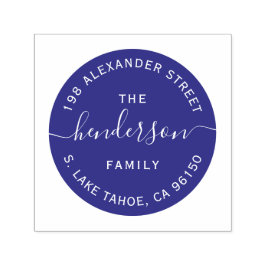 ラウンドロゴファミリ差出人住所の自動手書きスタンプ セルフインキングスタンプ