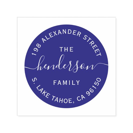 ラウンドロゴファミリ差出人住所の自動手書きスタンプ セルフインキングスタンプ (デザイン)