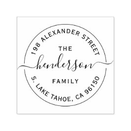 ラウンドロゴファミリ差出人住所の自動手書きスタンプ セルフインキングスタンプ