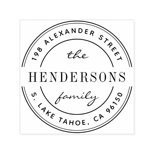 ラウンドロゴファミリ差出人住所 セルフインキングスタンプ (デザイン)