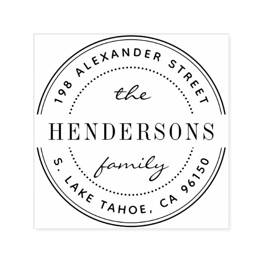 ラウンドロゴファミリ差出人住所 セルフインキングスタンプ (デザイン)