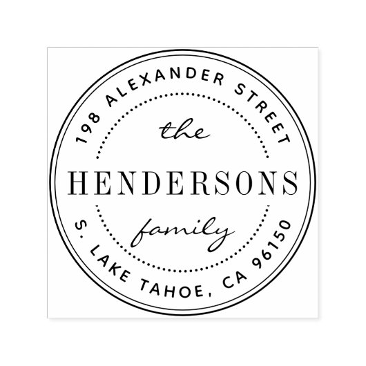 ラウンドロゴファミリ差出人住所 セルフインキングスタンプ (デザイン)