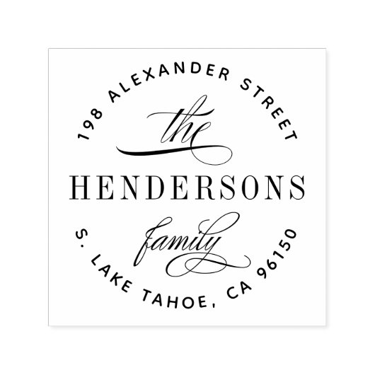 ラウンドロゴファミリ差出人住所 セルフインキングスタンプ (デザイン)