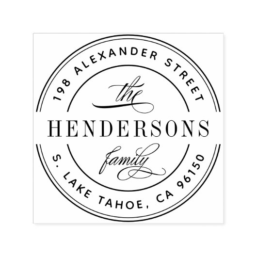 ラウンドロゴファミリ差出人住所 セルフインキングスタンプ (デザイン)