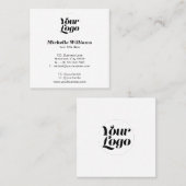 ラウンドロゴプロフェッショナルモダンシンプルカスタム スクエア名刺 (正面/裏面)