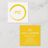 ラウンドロシンプルゴ付き明るい名刺 スクエア名刺 (正面/裏面)