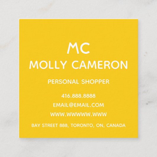 ラウンドロシンプルゴ付き明るい名刺 スクエア名刺 (裏面)