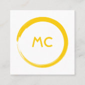 ラウンドロシンプルゴ付き明るい名刺 スクエア名刺 (正面)