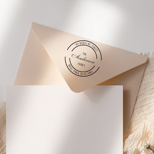 ラウンドロモダンゴファミリ名差出人住所 セルフインキングスタンプ