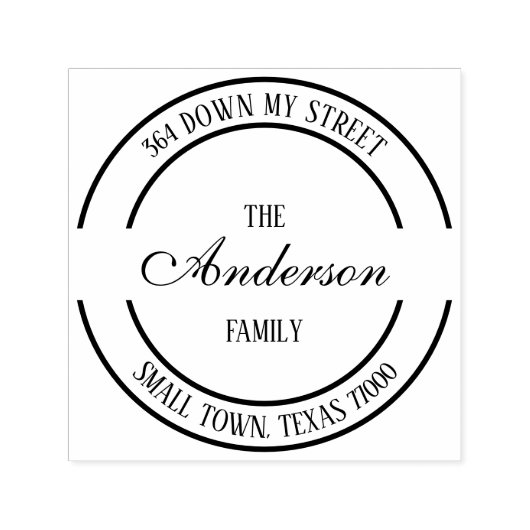 ラウンドロモダンゴファミリ名差出人住所 セルフインキングスタンプ (デザイン)