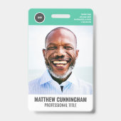 ラウンドロモダンゴ従業員の写真名バーコード バッジ (正面)