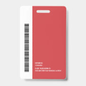 ラウンドロモダンゴ従業員の写真名バーコード バッジ (裏面)