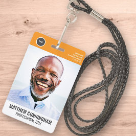 ラウンドロモダンゴ従業員の写真名バーコード バッジ