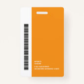 ラウンドロモダンゴ従業員の写真名バーコード バッジ (裏面)