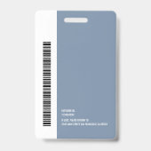 ラウンドロモダンゴ従業員の写真名バーコード バッジ (裏面)