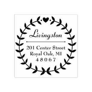 ラウンドローレルリースファミリー差出人住所 ラバースタンプ