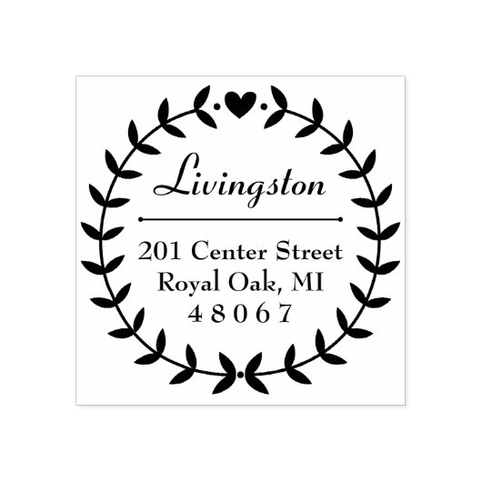 ラウンドローレルリースファミリー差出人住所 ラバースタンプ (インプリント)