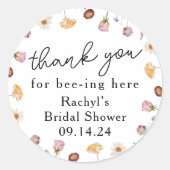 ラウンドワイルドフラワーブライダルシャワーフローラ ラウンドシール (正面)