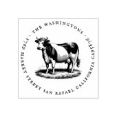 ラウンドヴィンテージカウファミリー名差出人住所 ラバースタンプ (インプリント)