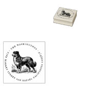 ラウンドヴィンテージドッグファミリー名差出人住所 ラバースタンプ (押印)