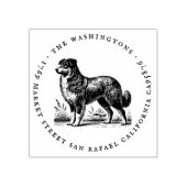 ラウンドヴィンテージドッグファミリー名差出人住所 ラバースタンプ (インプリント)