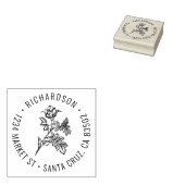 ラウンドヴィンテージバラファミリ名差出人住所 ラバースタンプ (押印)