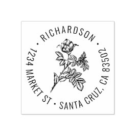 ラウンドヴィンテージバラファミリ名差出人住所 ラバースタンプ