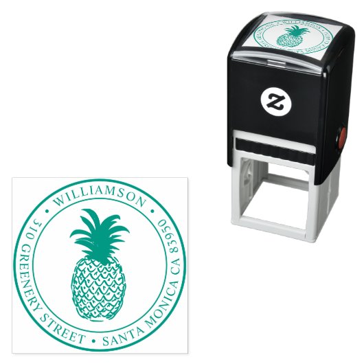 ラウンドヴィンテージパイナップル差出人住所 セルフインキングスタンプ (インサイチュ)