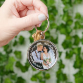 ラウンドヴィンテージフレームモノグラムの写真 キーホルダー (手)