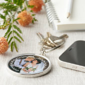 ラウンドヴィンテージフレームモノグラムの写真 キーホルダー (側面)