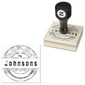 ラウンドヴィンテージフローラファミリ名差出人住所 ラバースタンプ (押印)