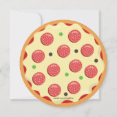 ラウンド子供の誕生日ピザパーティの招待状 招待状 (裏面)