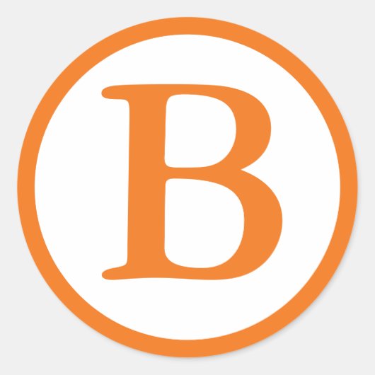 ラウンド封筒用シールとモノグラム – 中オレンジ ラウンドシール (正面)