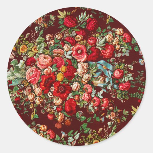 ラウンド封筒用シールシールフローラヴィンテージチンツ ラウンドシール (正面)