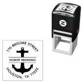 ラウンド差出人住所いかりスタンプ自己インク セルフインキングスタンプ (インサイチュ)