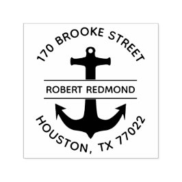 ラウンド差出人住所いかりスタンプ自己インク セルフインキングスタンプ