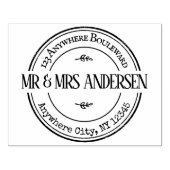 ラウンド差出人住所シンプルと大クラシック ラバースタンプ (インプリント)