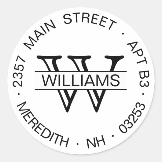 ラウンド差出人住所ラベルテンプレート ラウンドシール (正面)