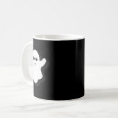 ラウンド幽霊キュート幽霊ハロウィンシーズン不気味 コーヒーマグカップ (正面左)